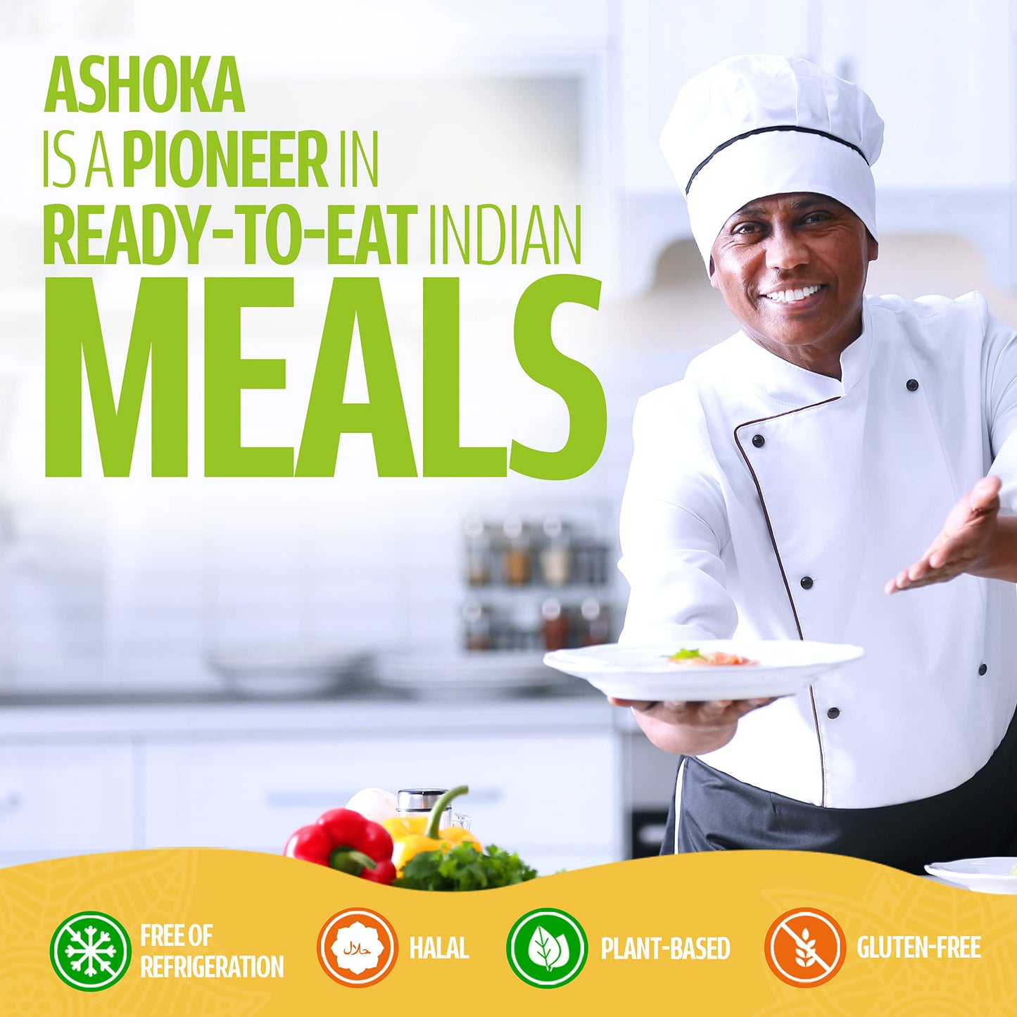 Ashoka Heat & Eat Rice 1932, Vegan Biryani Rice, All-Natural Instant Meals, Bombay Biryani, Kosher Certified Portable Lunch, Made from Aged Basmati Rice, Gluten-Free, No Preservatives, Pack of 5