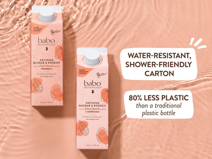 Babo Botanicals Defining Baobab & Rosehip Shampoo + Bundle with Conditioner – For extra dry, curly hair – Smooth & Define – Passion Fruit Ferment for scalp