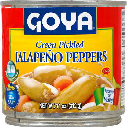 Goya Foods Green Pickled Jalapeno Peppers, Whole, 11 Ounce (Pack of 12)