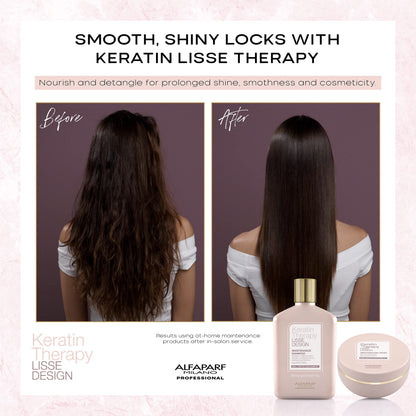 Alfaparf Milano Lisse Design Keratin Therapy Rehydrating Hair Mask - Post Keratin Treatment Deep Conditioning Hair Mask for Frizz Control & Moisture Retention - Dry Hair Treatment (6.7 oz)