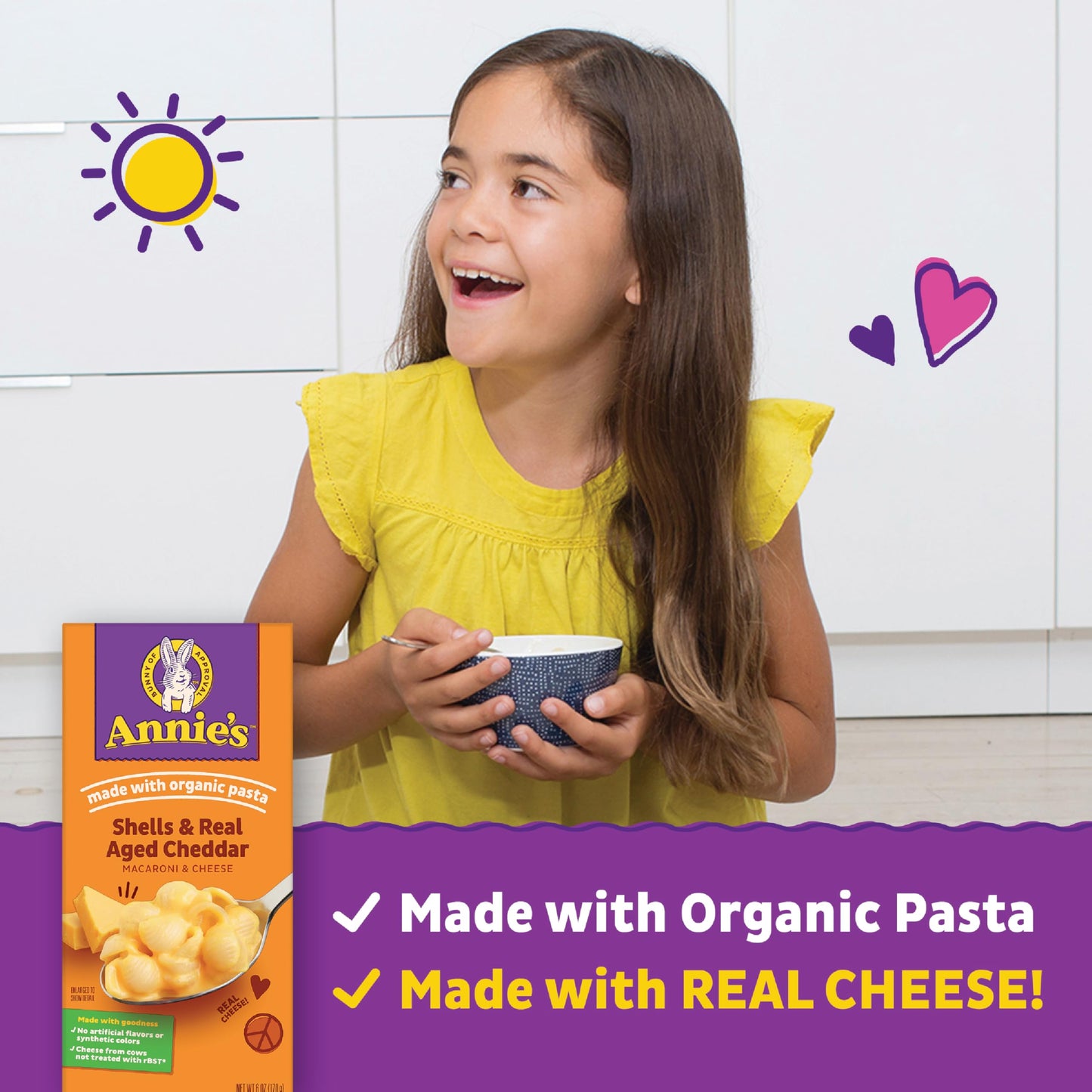Annie's Homegrown Shells & Real Aged Cheddar Macaroni & Cheese Box, 6 oz