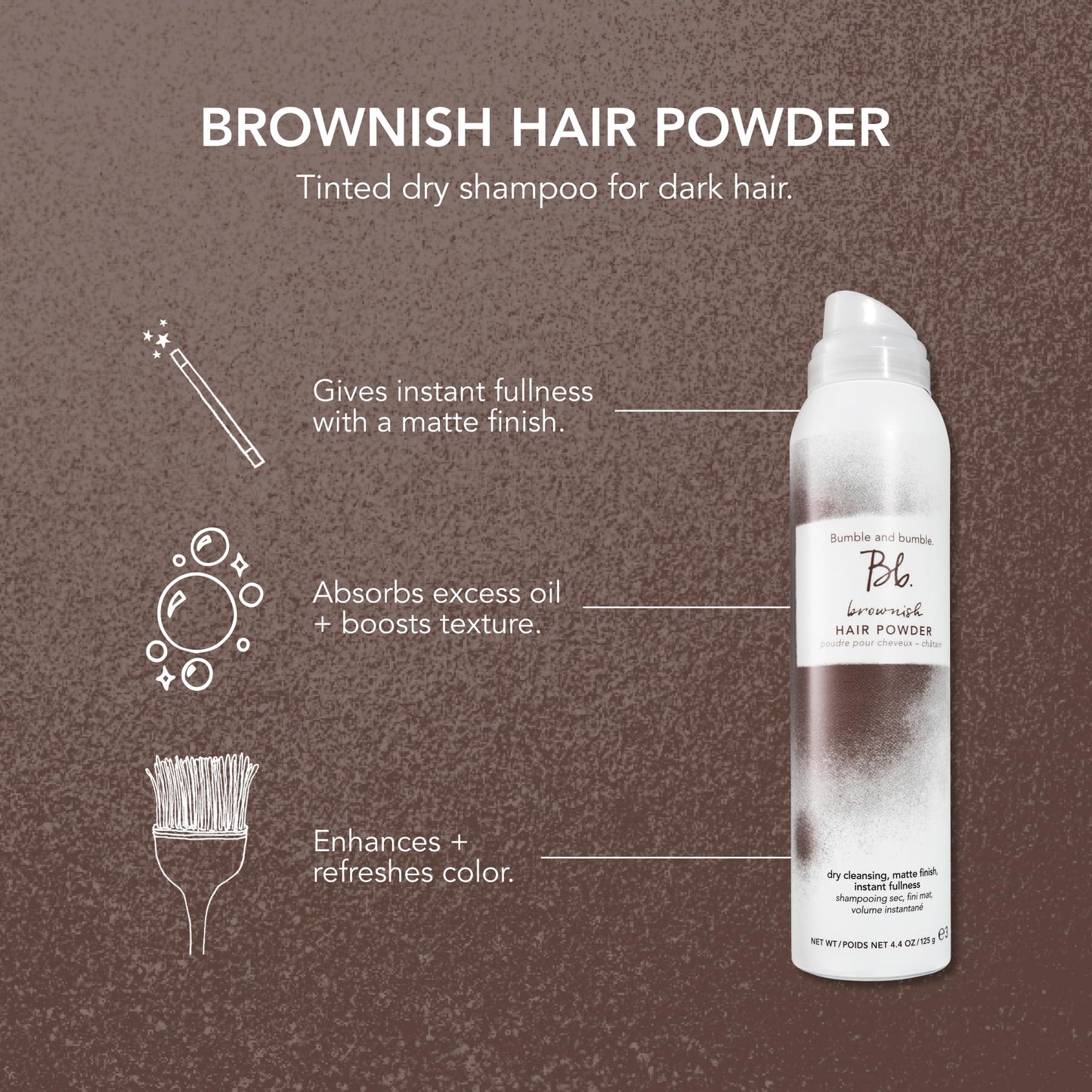 Bumble and bumble. Brownish Tinted Dry Shampoo | Dry Shampoo Adds Volume and Root Coverage | Brown Tint, 4.4 Ounce