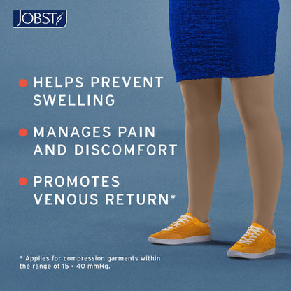 JOBST Relief 20-30 mmHg Compression Stockings, Waist High Pantyhose, Closed Toe, X-Large, Beige
