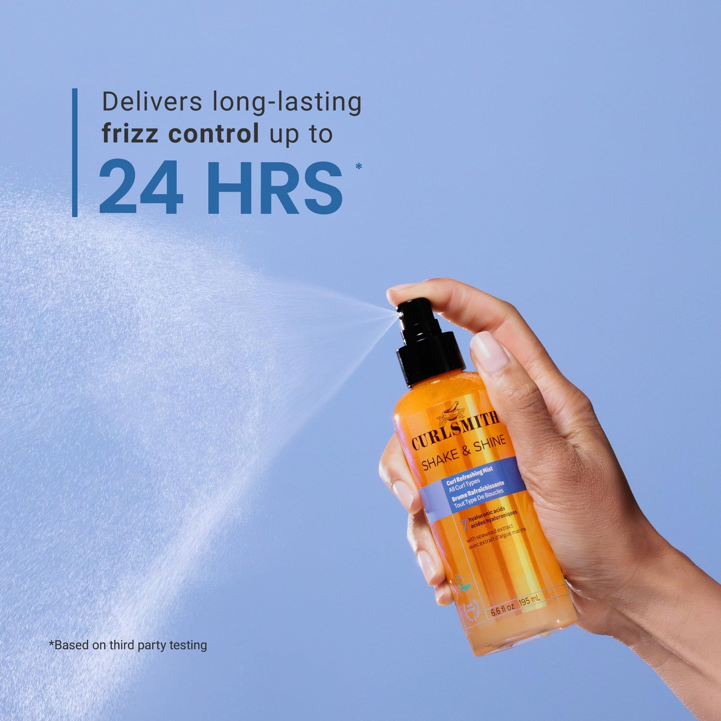 CURLSMITH Shake & Shine - Curl Refreshing Spray for Dry Hair, Use Between Wash Days, For All Curl Types, Vegan & Cruelty Free (6.6 oz)