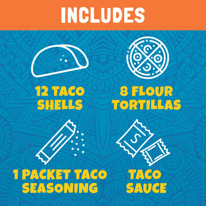 Ortega Grande Taco Kit, 12 Taco Shells & 8 Tortillas, Taco Seasoning and Taco Sauce
