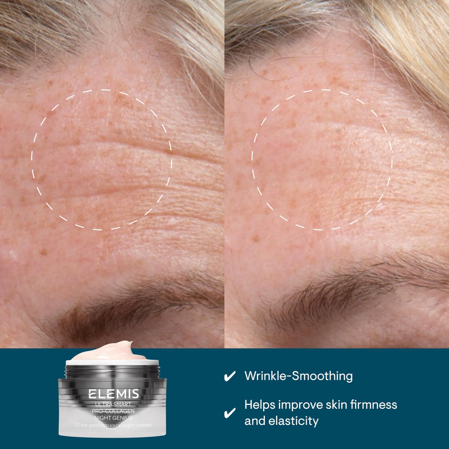 ELEMIS ULTRA SMART Pro-Collagen Night Genius | Powerful Anti-Wrinkle Rich Recovery Cream Replenishes, Rejuvenates, and Firms Skin Overnight