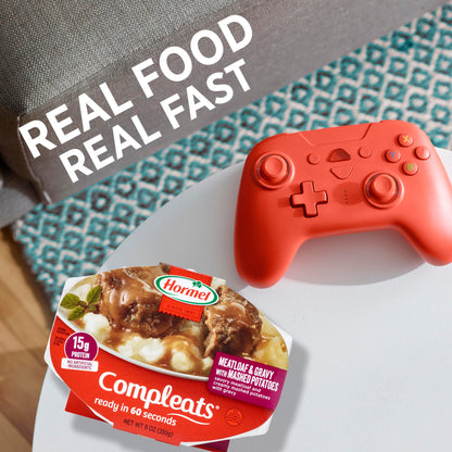 HORMEL COMPLEATS Meatloaf & Gravy With Mashed Potatoes Microwave Tray, 9 oz. (6 Pack)