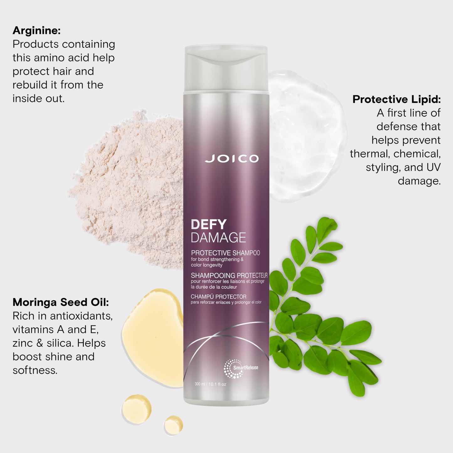Joico Defy Damage Protective Shampoo | For Color-Treated Hair | Strengthen Bonds & Preserve Hair Color | With Moringa Seed Oil & Arginine