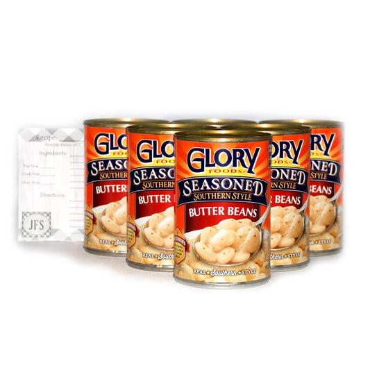 Glory Seasoned Butter Beans - 14.5 Oz Cans (Pack of 6)