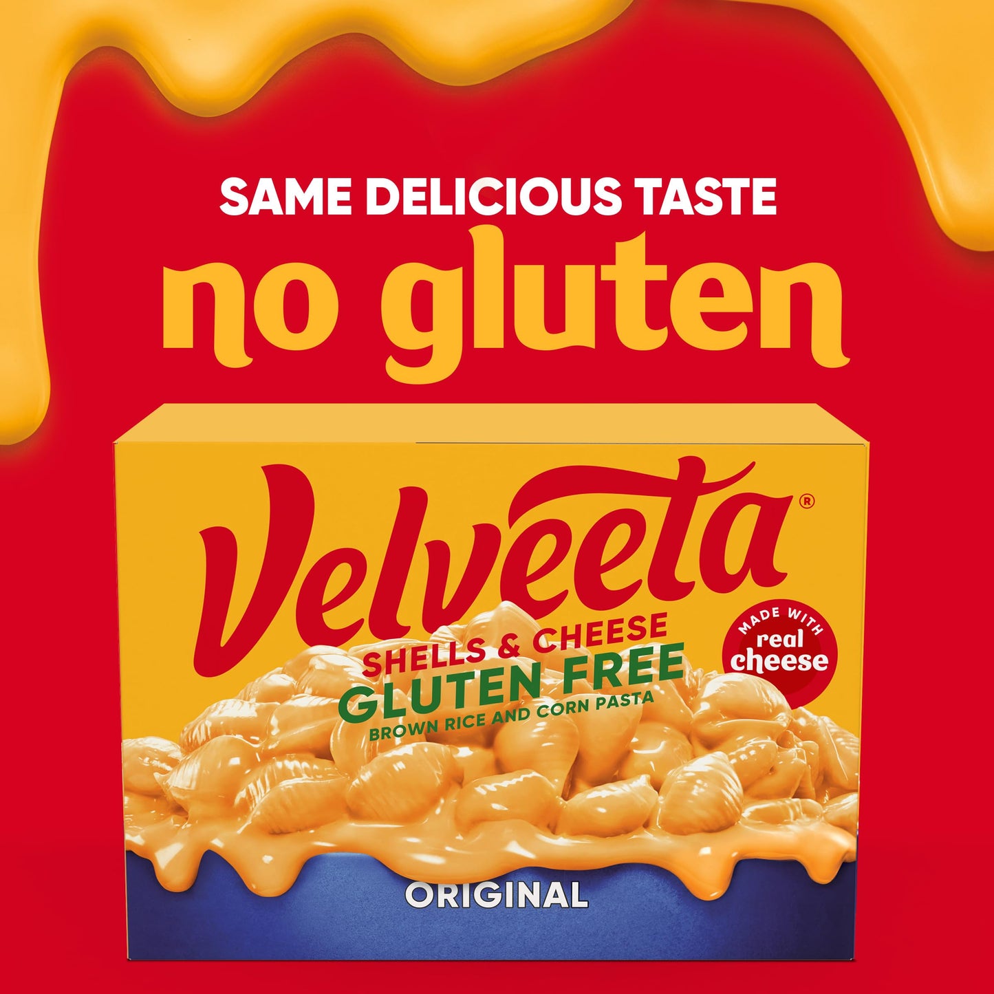 Velveeta Gluten Free Shells and Cheese, Brown Rice and Corn Pasta, 1 Box, for Easy Dinner or Dinner Sides, Original Flavor, Made with Real Cheese, 12 oz