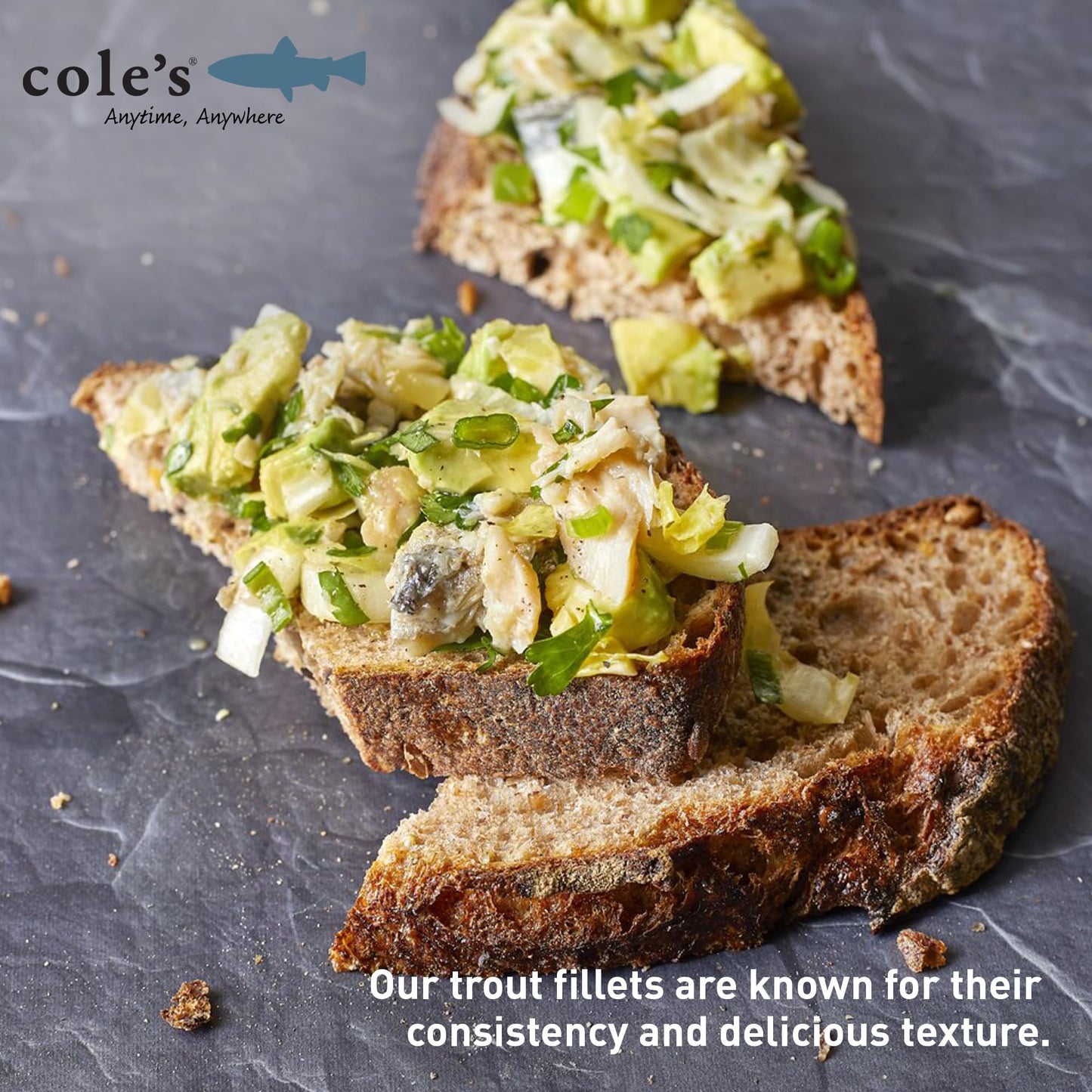 COLE’S - Smoked Trout Fillet with Extra Virgin Olive Oil | 3.2oz Hand-Packed Canned Fish | High in Protein & Vitamin D | Preservative Free | Pack of 5