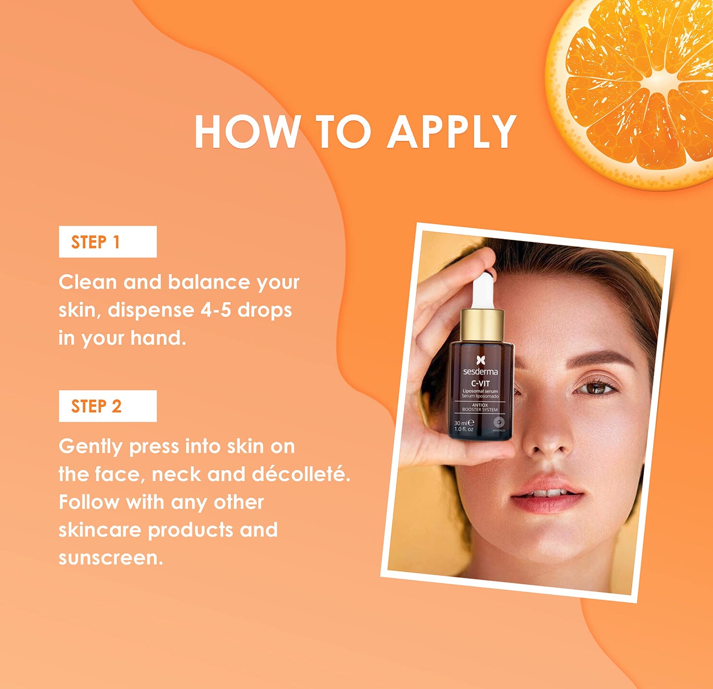 Sesderma C-VIT Radiance Serum with Vitamin C, Brightens, Hydrates & Fights Signs of Aging, Antioxidant Formula, 1.0 fl oz