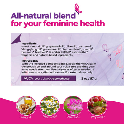 Vulva Balm (Calendula w/o Mint, 2oz) – All-in-One Organic Vaginal Moisturizer Cream with 11 Botanicals – Menopause & Incontinence Care Cream for Intimate Skin – Soothes Redness, Dryness & Irritation