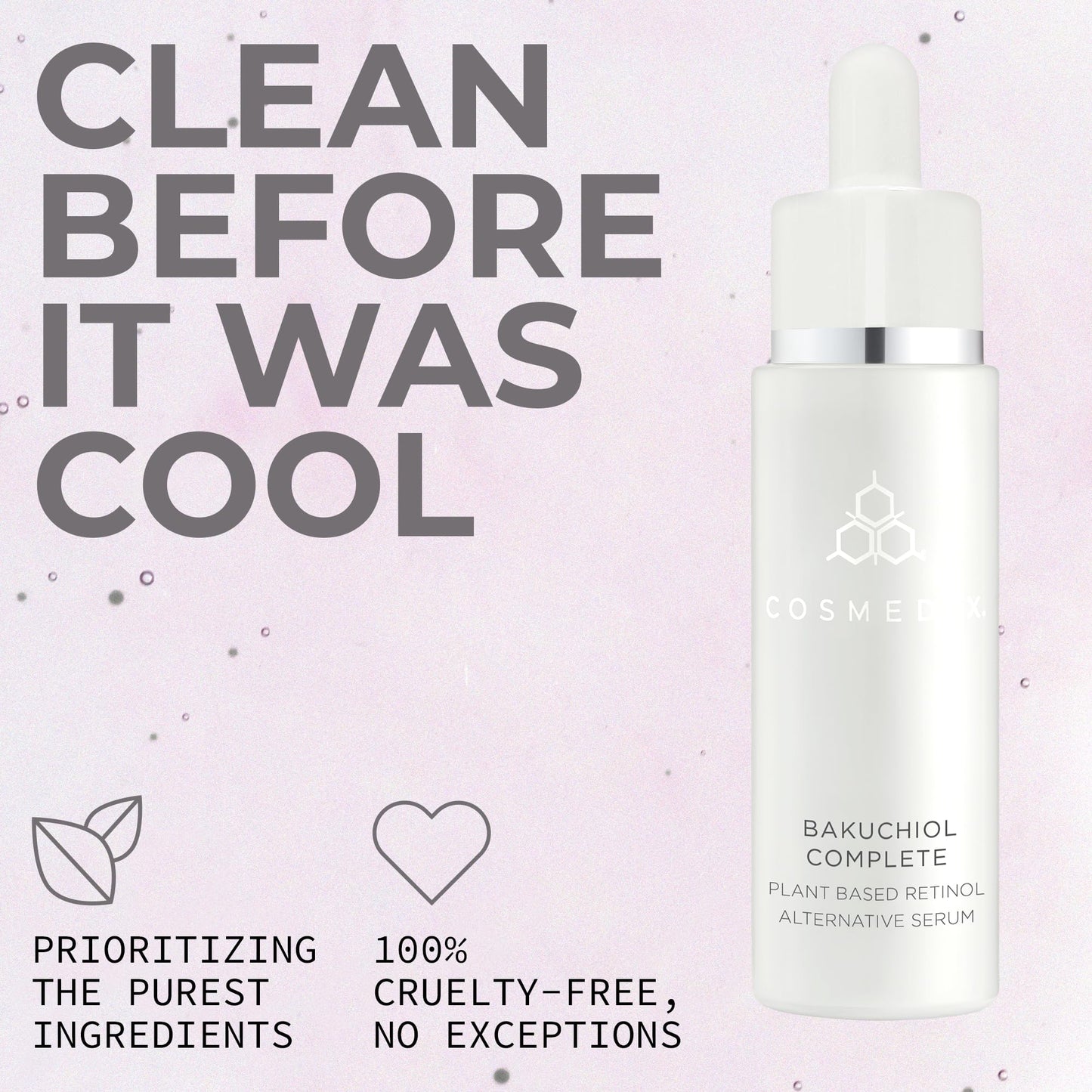 COSMEDIX Bakuchiol Complete Plant-Based Retinol Alternative Face Serum - Hydrating Serum for Fine Lines, Wrinkles & Uneven Skin Tone - Facial Skin Care for Brighter, Firmer & Fresh-Looking Skin