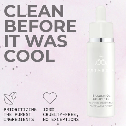COSMEDIX Bakuchiol Complete Plant-Based Retinol Alternative Face Serum - Hydrating Serum for Fine Lines, Wrinkles & Uneven Skin Tone - Facial Skin Care for Brighter, Firmer & Fresh-Looking Skin