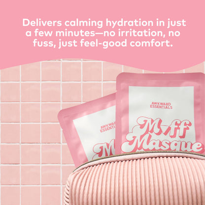 Awkward Essentials Muff Masque Moisturizing Plant-Based Vajacial Mask for Women, Hydrating Vulva Care Sheet Mask Relieves Vaginal Dryness, Itching & Hydrates Hair