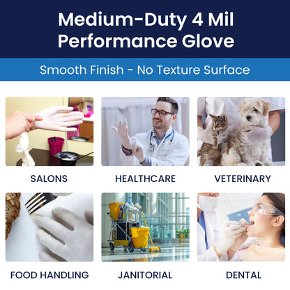 Adenna Vitex 4 mil Vinyl Powder Free Exam Gloves (Cream, Medium) Box of 100