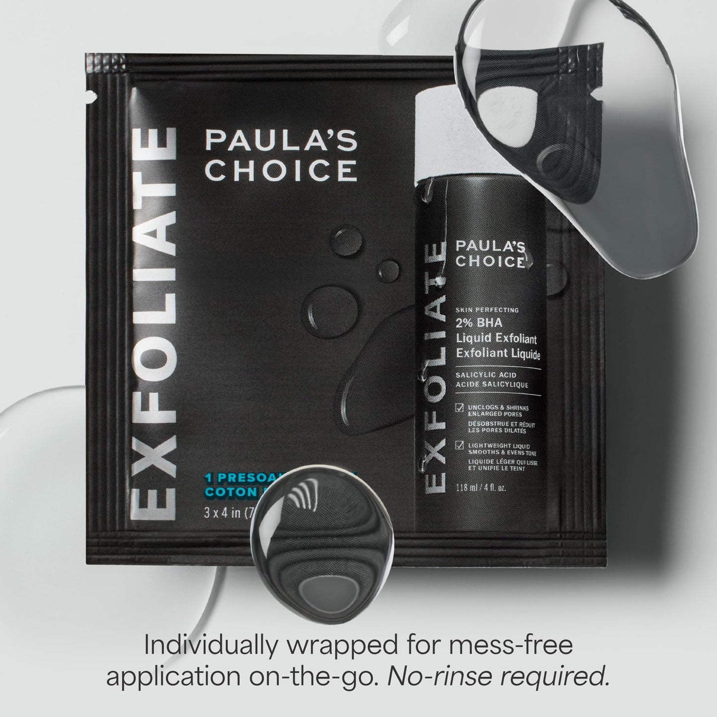 Paula's Choice SKIN PERFECTING 2% BHA Salicylic Acid Exfoliating Pads - Facial Exfoliant Pads for Blackheads, Enlarged Pores, Wrinkles & Fine Lines