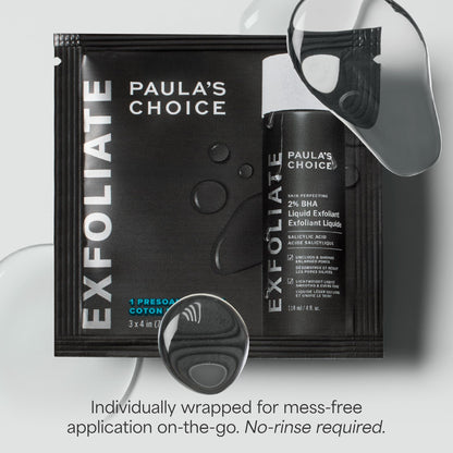 Paula's Choice SKIN PERFECTING 2% BHA Salicylic Acid Exfoliating Pads - Facial Exfoliant Pads for Blackheads, Enlarged Pores, Wrinkles & Fine Lines