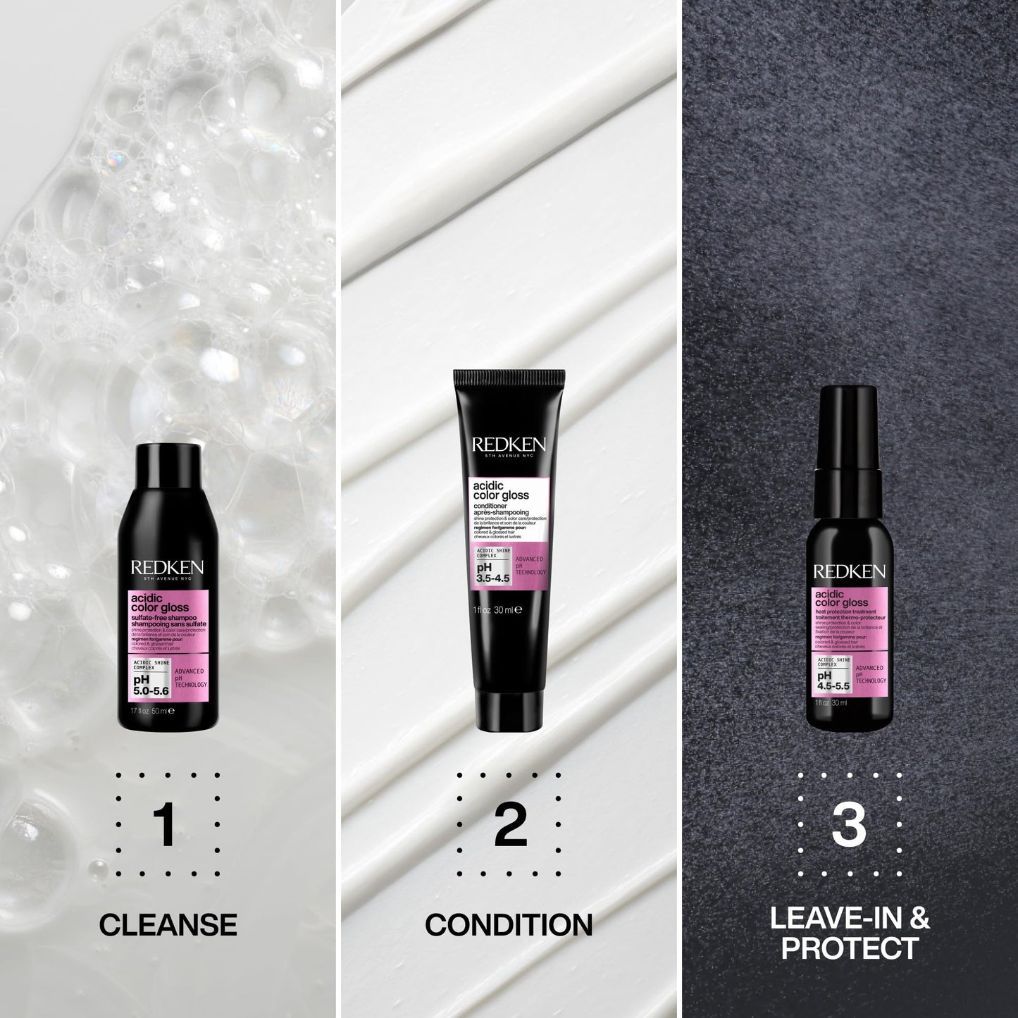 Redken Acidic Color Gloss Heat Protection Leave-In Treatment Spray For Color-Treated Hair - Conditions and Adds Shine, With Heat Protection