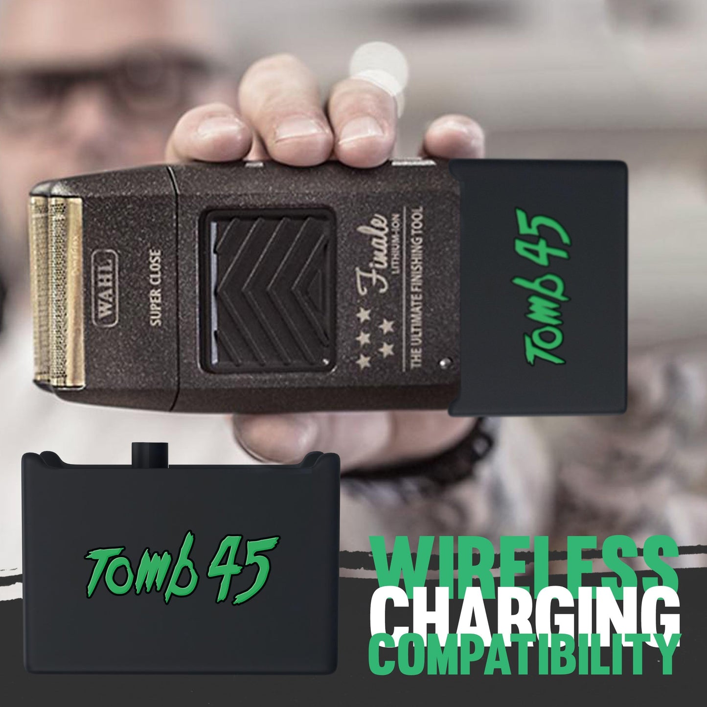 Tomb 45 Powerclip - Wireless Charging Adapter compatible with Wahl Finale Shaver