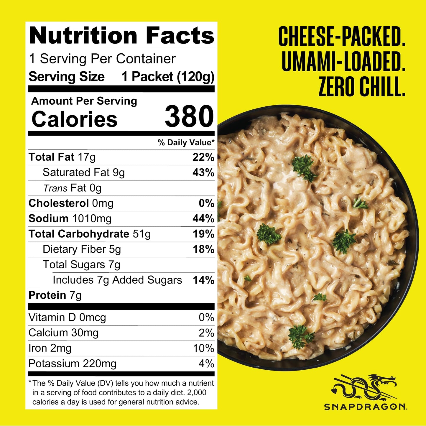 Snapdragon Saucy Instant Noodles with Cheezy Umami, Savory Slurpable Sauce - Quick Meal, Snack, and Lunch. 4-Pack Microwave Noodles for Cup, Bowl, Cheddar Cheese Ramen or Asian Stir Fry