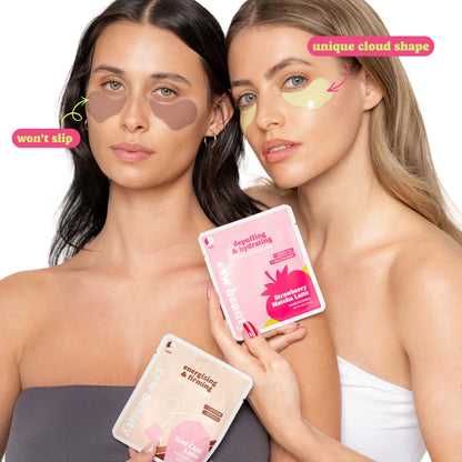 ESW Beauty Strawberry Matcha Latte Under Eye Patches – Depuffing & Hydrating – Vegan Hydrogel with Green Tea for Refreshing, Nourished Under Eyes