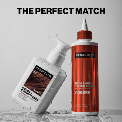 Keracolor High Shine Tinted Hair Gloss, In-Shower Hair Glaze, Sheer Color-Enhancing Glossing Treatment, Auburn, 8 Fl Oz