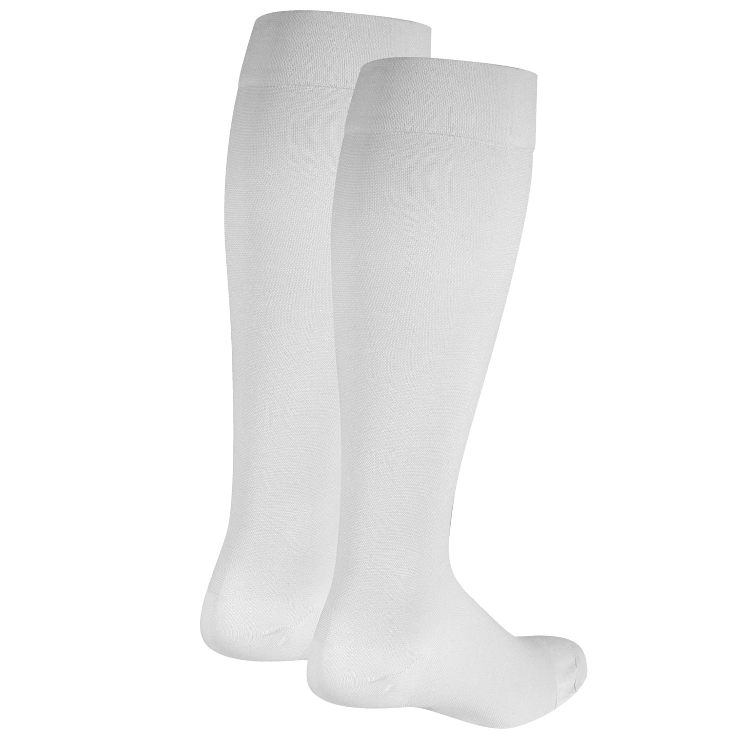 NuVein Medical Compression Stockings, 20-30 mmHg Support for Women & Men, Knee Length, Closed Toe, White, Small