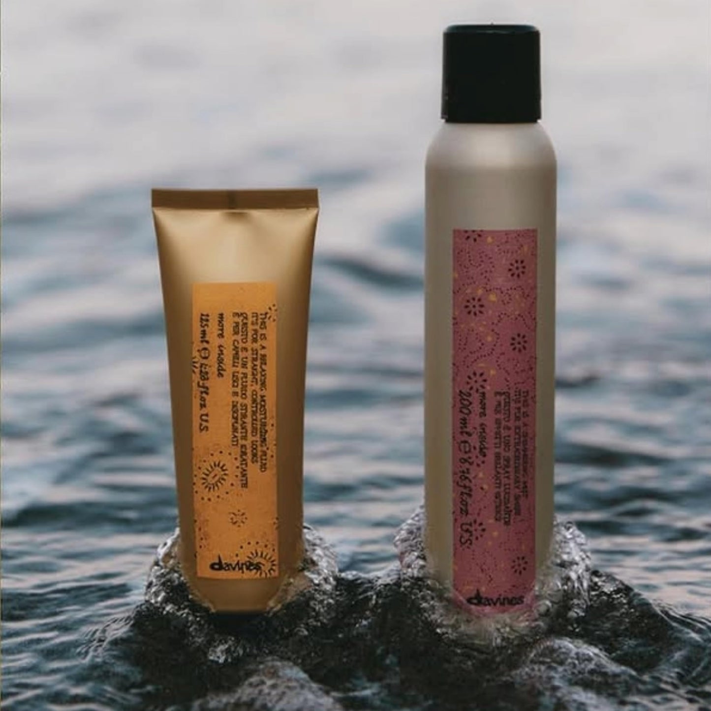 Davines This Is A Relaxing Moisturizing Fluid, No Hold Straightening & Anti-Frizz - Smooths & Relaxes Curls - Adds Shine & Hydration, 4.23 Fl Oz