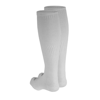 Truform Compression Socks, 15-20 mmHg, Men's Gym Socks, Knee High Over Calf Length, White, Large