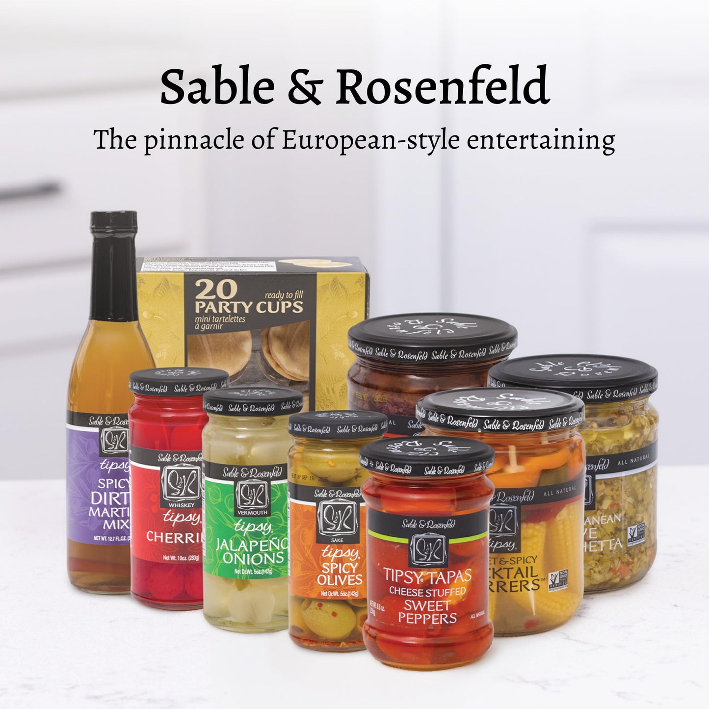 Sable & Rosenfeld Mediterranean Olive Bruschetta in a Jar 16 oz (Pack of 1), Classic Olive Spread with Sweet Peppers and Capers, Non-GMO, Gluten-Free