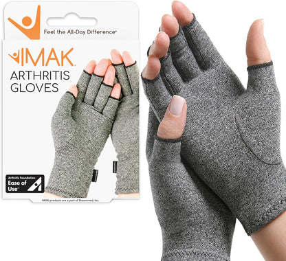 IMAK Compression Arthritis Gloves - Fingerless, Support for Joint Pain & Circulation, Unisex, Compression Gloves