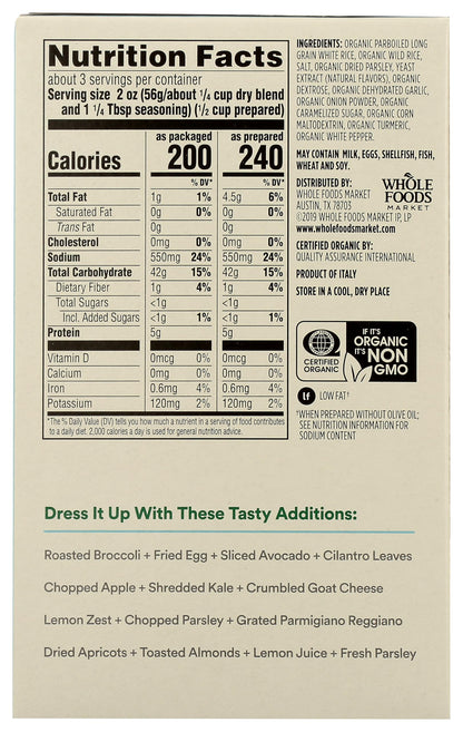 365 by Whole Foods Market, Organic Long Grain & Wild Rice Pilaf, 6 Ounce