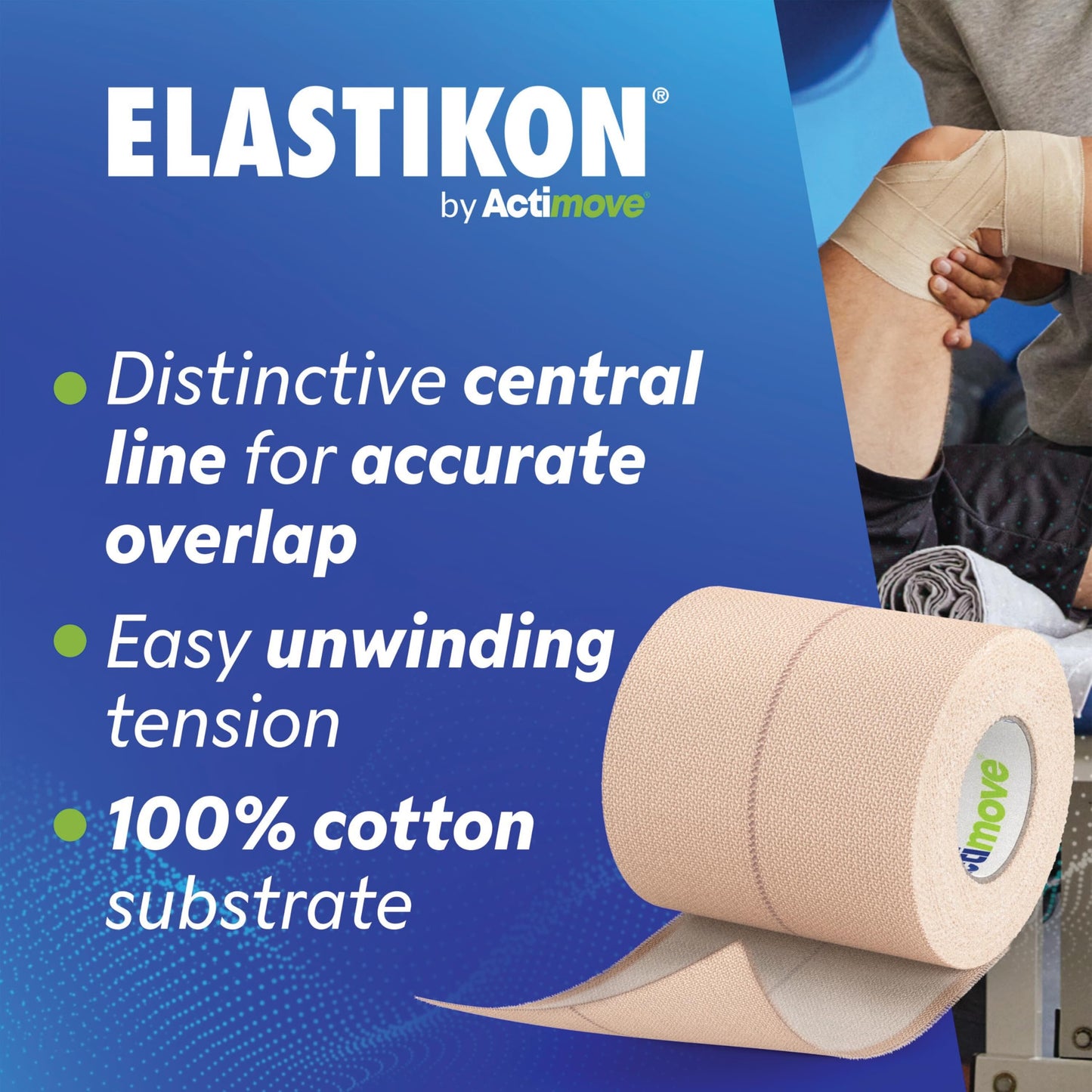 Elastic Tape - Supports Sprains, Strains, and Muscles - 3 in x 2.5 yd - 4 Rolls