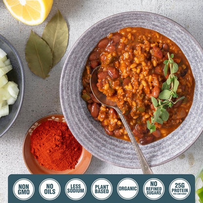 PLANTSTRONG Chili & Stew – USDA Organic, Non-GMO, Plant-Based, Vegan, Gluten-Free, Oil-Free, Lightly Salted, Ready to Heat & Serve (16.9 oz, Spicy Cajun Jambalaya Stew)