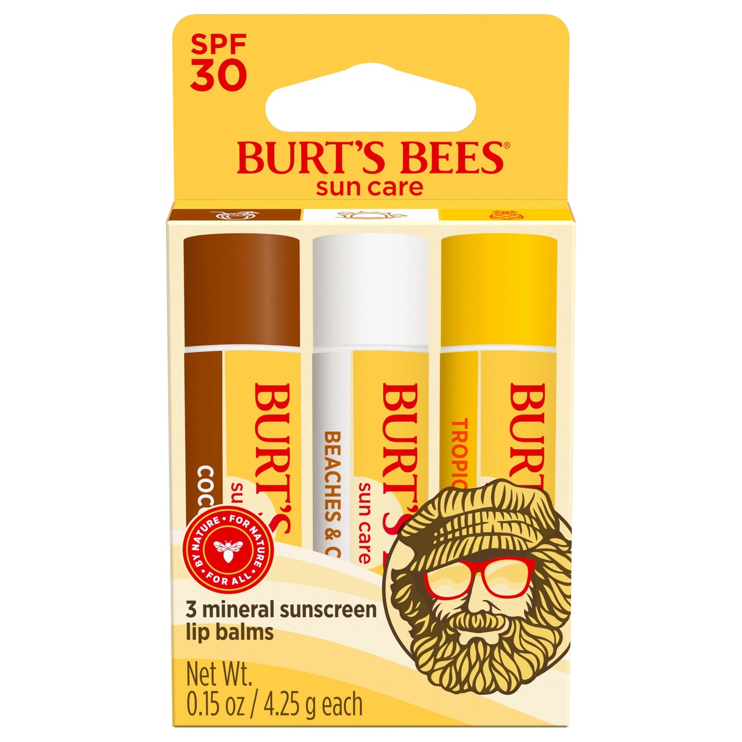 Burt's Bees Easter Basket Stuffers, Lip Balm Party Pack - Birthday Cake, Waffle Cone, Strawberry Shortcake, Cookies & Cream, All Day Moisturizer, Natural Origin Lip Treatment, 4 Tubes, 0.15 oz.