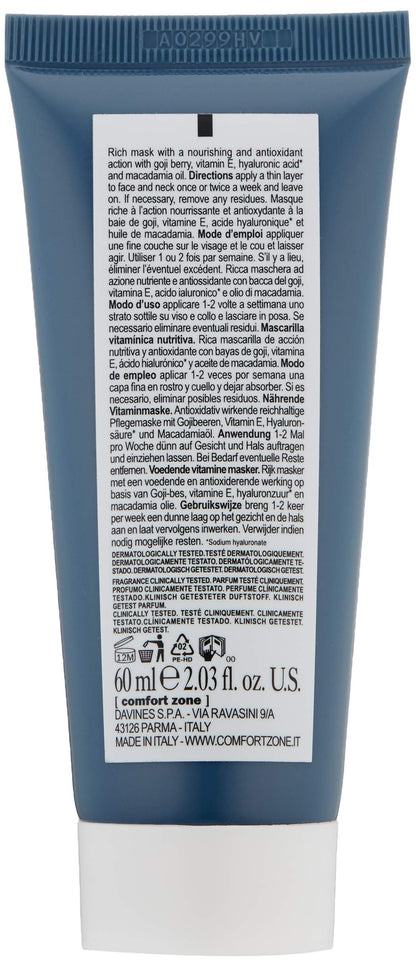 Renight Mask, Nourishing Vitamin Face Mask, Leave On Night Treatment, Antioxidant, Clean Beauty, Vegan, Organic Goji Berry, Vitamin E, Dry & Stressed Skin, 2.03 Fl Oz