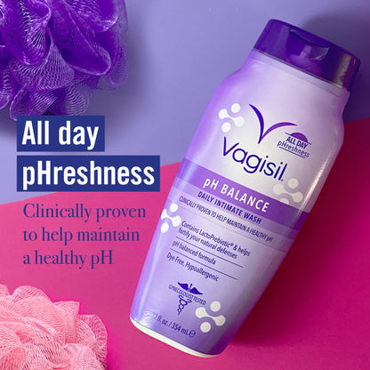 Vagisil Feminine Wash Bundle - Healthy Detox All Over Body Wash for Women (12 Fl Oz) & pH Balance Vaginal Wash with LactoPrebiotic (12 oz)