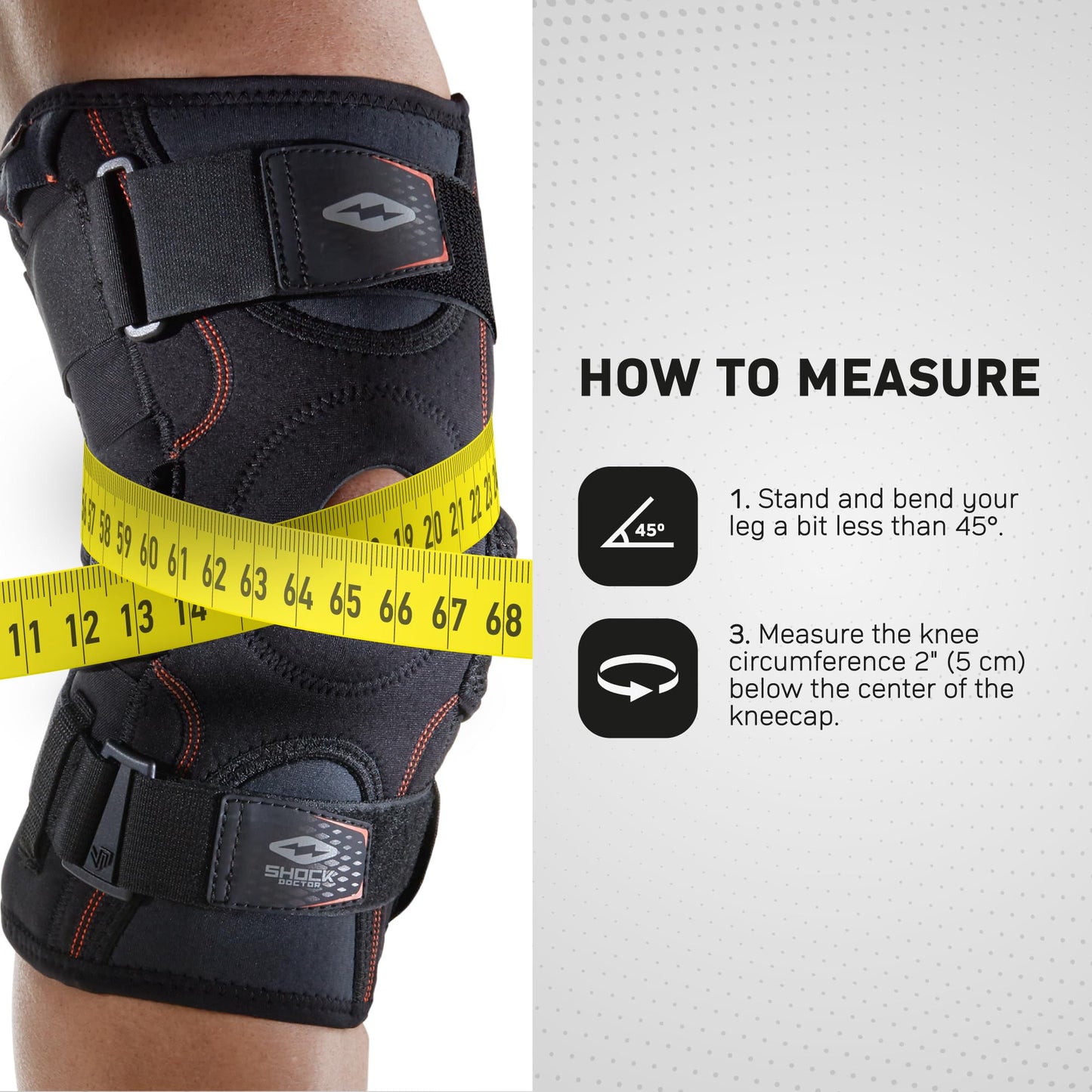 Shock Doctor Knee Brace, Compression Knee Brace for Men & Women, Hinged Knee Brace with Side Stabilizers, Maximum Support, Adjustable Dual Hinges, Knee Braces and Knee Support