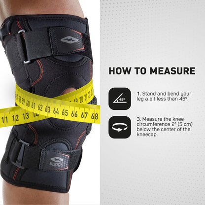 Shock Doctor Knee Brace, Compression Knee Brace for Men & Women, Hinged Knee Brace with Side Stabilizers, Maximum Support, Adjustable Dual Hinges, Knee Braces and Knee Support
