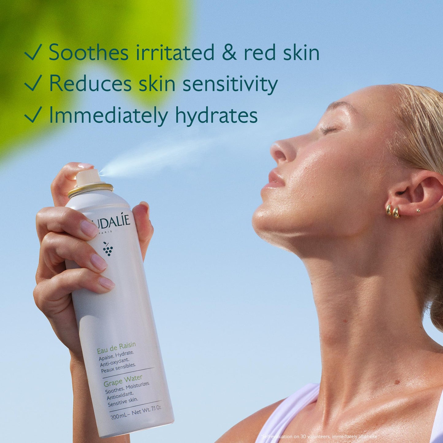 Caudalie Grape Water Moisturizing Face Mist - Soothing Organic Facial Spray to Instantly Hydrate and Strengthen the Skin Barrier, Safe for Sensitive Skin