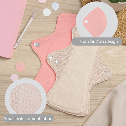 AIO Reusable Washable Cloth Menstrual Pads Sanitary Pad 5 pcs Pads with Mini Wet Bag 7.2 * 9.8in