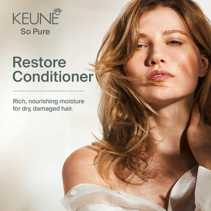 Keune So Pure Restore Conditioner Refill, Moisturizing and Nourishing Formula, 13.5 Fl Oz