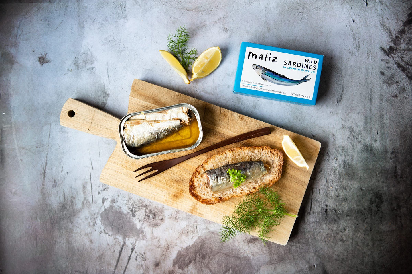 Matiz Sardines in Olive Oil, 4.2 Ounce Can (Pack of 5) Spanish Gourmet Wild Caught Natural Fish for Tapas, Snacks, or Meals, Protein Rich, Sealed Freshness