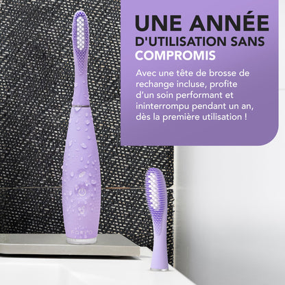 FOREO ISSA 4 Plus Sonic Electric Toothbrush - 4-in-1 AI-Guided Rechargeable Toothbrush Bundle with Extra Silicone & Polymer Hybrid Brush Head, Soft Bristles, Whitening Teeth - Lavander