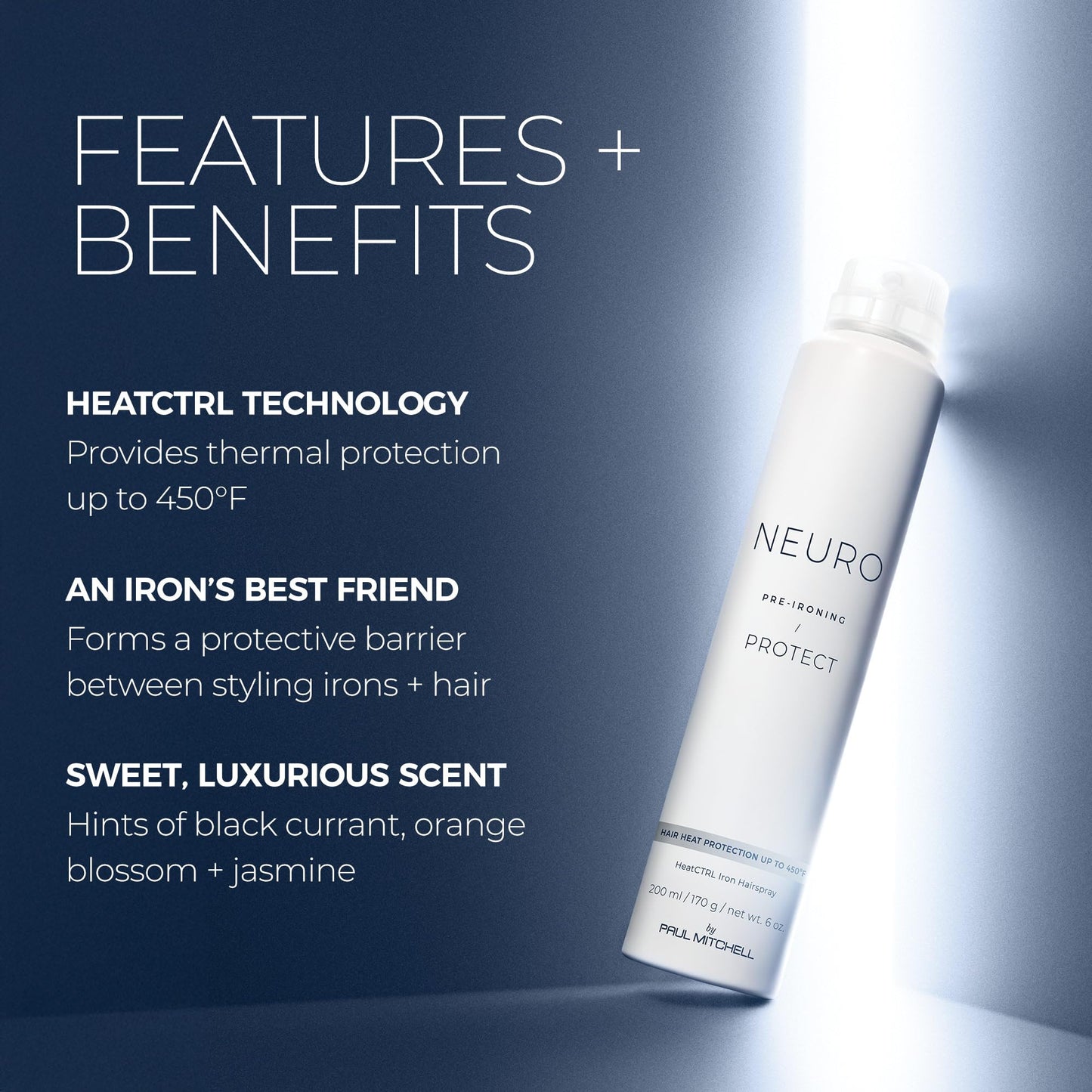 Neuro by Paul Mitchell Protect HeatCTRL Iron Hairspray, Perfect Prep + Finish For Heat Styling, For All Hair Types