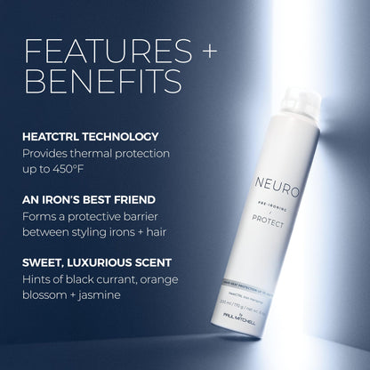 Neuro by Paul Mitchell Protect HeatCTRL Iron Hairspray, Perfect Prep + Finish For Heat Styling, For All Hair Types