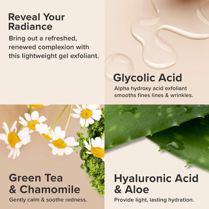 Paula's Choice SKIN PERFECTING 8% AHA Exfoliant, Gel Exfoliant with Glycolic Acid Chamomile & Green Tea, Leave On Gentle Face Exfoliator for All Skin Types, Fragrance- Free
