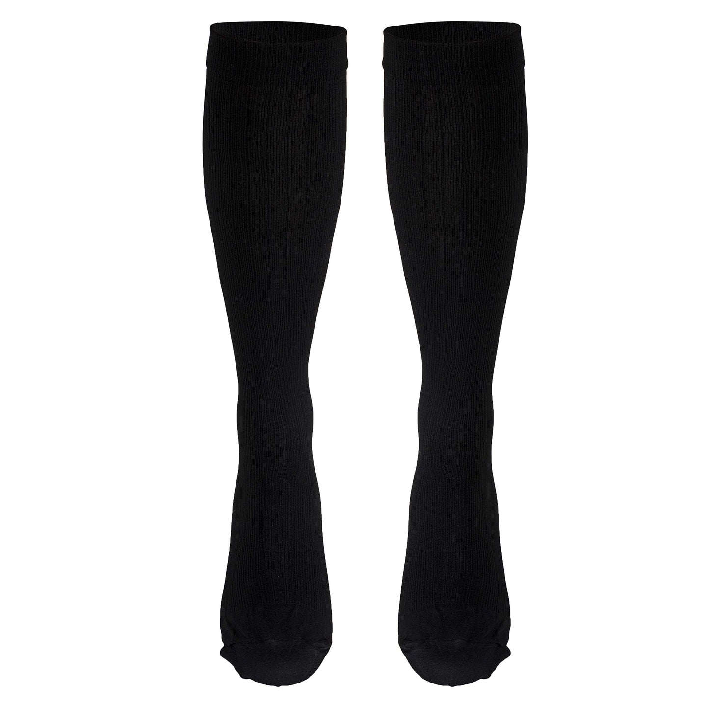 NuVein Men's Compression Socks, 8-15 mmHg Support, Dress Trouser Style, Over Calf Knee High, Black, Small